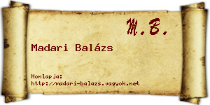 Madari Balázs névjegykártya