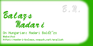 balazs madari business card